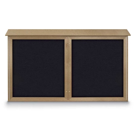 United Visual Products Open Faced Traditional Rounded Corkboard UV646ARC-BLACK-RUBBER